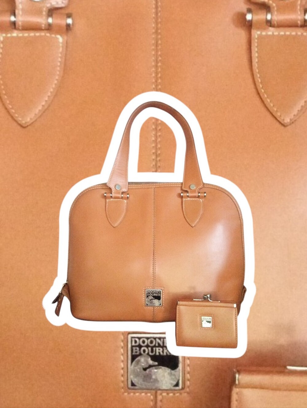 (Vintage) Dooney & Bourke® Leather Tote Set (Small Frame Purse Included)
